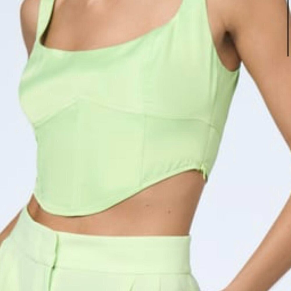 ZARA WOMEN'S GREEN CROP-TOP SIZE XS 7484/176/513